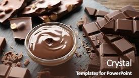  Presentation with chocolate - Theme enhanced with bitterswett - bowl with melted chocolate background and a tawny brown colored foreground