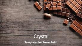  Presentation with bar pieces dark chocolate - Slide deck consisting of bitterswett - chocolate bars with coffee beans background and a  colored foreground