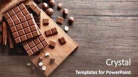  Presentation with chocolate nuts - Slide deck consisting of bitterswett - chocolate bars with nuts background and a  colored foreground