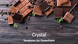  Presentation with coffee chocolate - Slide set enhanced with bitterswett - chopped chocolate bars with coffee background and a dark gray colored foreground