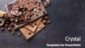  Presentation with chocolate nuts - Audience pleasing presentation design consisting of bitterswett - chopped chocolate bars with nuts backdrop and a  colored foreground
