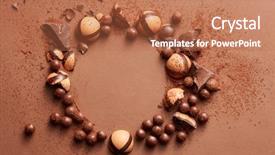  Presentation with chocolate - Beautiful presentation theme featuring bitterswett - delicious chocolate candies backdrop and a red colored foreground