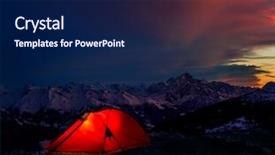  Presentation with red star - Colorful PPT theme enhanced with bivouac in mountains milion star backdrop and a navy blue colored foreground