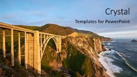  Presentation with highway - PPT theme featuring bixby creek bridge on highway background and a light blue colored foreground