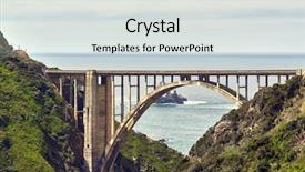  Presentation with highway - Amazing PPT theme having bixby creek bridge on highway backdrop and a sky blue colored foreground