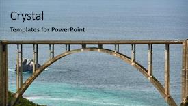  Presentation with highway - Theme enhanced with bixby creek bridge on highway background and a light blue colored foreground