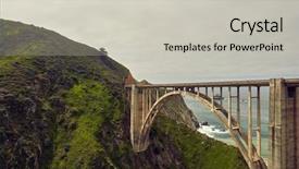  Presentation with california - Amazing presentation design having bixby creek bridge on highway backdrop and a light gray colored foreground