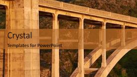  Presentation with highway dallas - Colorful theme enhanced with bixby creek bridge on highway backdrop and a red colored foreground