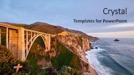  Presentation with pacific - Slides with bixby creek bridge on highway background and a light blue colored foreground