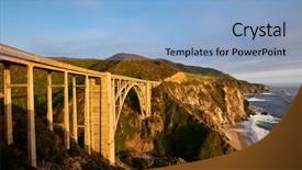  Presentation with river or creek - Theme having bixby creek bridge on highway background and a light blue colored foreground