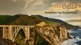  Presentation with highway - Amazing PPT layouts having bixby-creek-bridge-on-highway backdrop and a coral colored foreground