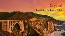  Presentation with highway - Presentation design featuring bixby-creek-bridge-on-highway background and a coral colored foreground