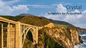  Presentation with highway - Beautiful slides featuring bixby-creek-bridge-on-highway backdrop and a light blue colored foreground