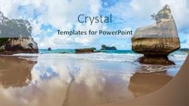  Presentation with pacific island - Theme with bizarre-clouds-and-coastal-cliffs background and a sky blue colored foreground