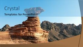  Presentation with volcanic rocks - Beautiful PPT layouts featuring bizarre-forms-of-weathered-sandstone backdrop and a light blue colored foreground