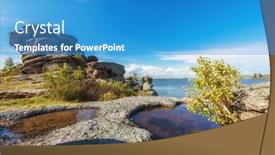  Presentation with coastal - Slide set consisting of bizarre-forms-of-weathering background and a teal colored foreground