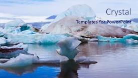  Presentation with cold water - Presentation theme consisting of bizarre-icebergs-and-floating-ice background and a  colored foreground