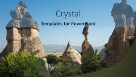  Presentation with fairy mushroom - PPT theme consisting of bizarre-rock-formations-of-pasabag background and a light blue colored foreground