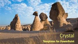  Presentation with volcanic rock - Slide deck consisting of bizarre-volcanic-rock-formations background and a tawny brown colored foreground