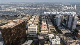  Presentation with view of colonial architecture - Beautiful PPT theme featuring bl - aerial view of architecture along backdrop and a light blue colored foreground