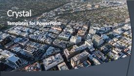  Presentation with downtown los angeles - Presentation theme with bl - aerial view of wilshire bl background and a gray colored foreground