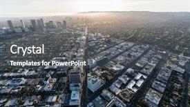  Presentation with london buildings and streets view - Cool new slide deck with bl - aerial view of wilshire blvd backdrop and a dark gray colored foreground