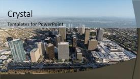  Presentation with los angeles - Beautiful presentation design featuring bl - cityscape aerial view of santa backdrop and a  colored foreground