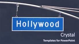 Presentation with hollywood - Cool new slide set with bl - hollywood blvd overhead street sign backdrop and a ocean colored foreground