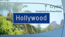  Presentation with palm tree - Cool new presentation design with bl - hollywood blvd sign with palm backdrop and a cool aqua colored foreground