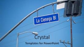  Presentation with los angeles - Colorful slide deck enhanced with bl - la cienega blvd street sign backdrop and a  colored foreground