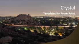  Presentation with los angeles - PPT theme with bl - night view of landmark stoney background and a gray colored foreground