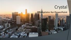 Presentation with downtown los angeles - Audience pleasing presentation design consisting of bl - sunrise aerial view of towers backdrop and a lemonade colored foreground