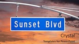  Presentation with two way street sign - Amazing slide deck having bl - sunset blvd overhead street sign backdrop and a coral colored foreground