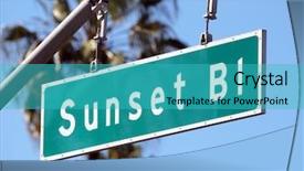  Presentation with hollywood - Theme enhanced with bl - sunset boulevard street sign background and a teal colored foreground
