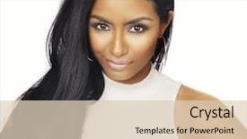  Presentation with long hair - Slides consisting of black - beautiful exotic young woman background and a lemonade colored foreground