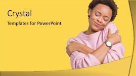  Presentation with self care - Slide deck consisting of black - beautiful young african american woman background and a yellow colored foreground