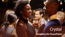  Presentation with dancing - Colorful presentation enhanced with black - couples dancing and drinking backdrop and a tawny brown colored foreground