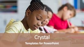  Presentation with african - Theme enhanced with black - cute pupil writing at desk background and a coral colored foreground