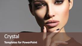  Presentation with eyes - Slide deck with black - face of a beautiful girl background and a tawny brown colored foreground