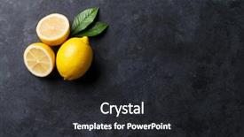  Presentation with stone - Audience pleasing presentation consisting of black - fresh ripe lemons on dark backdrop and a dark gray colored foreground
