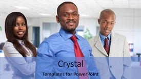  Presentation with black people - PPT layouts featuring black - group of afro-american business people background and a teal colored foreground