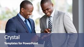  Presentation with smart - PPT layouts having black - happy african businessmen using smart background and a ocean colored foreground