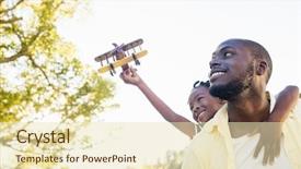  Presentation with black family - Theme enhanced with black - happy family enjoying together background and a soft green colored foreground