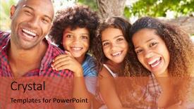  Presentation with black children - Slide set consisting of black - parents giving children piggyback ride background and a red colored foreground