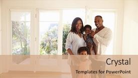  Presentation with home black family - Slides enhanced with black - portrait of family in new background and a coral colored foreground