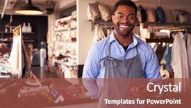  Presentation with gift - Colorful PPT layouts enhanced with black - portrait of male owner backdrop and a red colored foreground