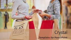  Presentation with black girls - Presentation with black - shopping girls with paperbags talking background and a coral colored foreground