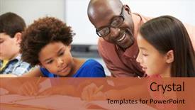  Presentation with helping - Beautiful PPT layouts featuring black - teacher helping pupils studying backdrop and a red colored foreground