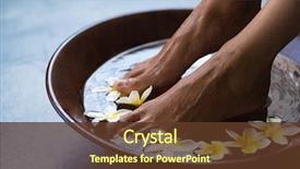  Presentation with frangipani flowers - Cool new presentation with black - woman soaking feet in bowl backdrop and a tawny brown colored foreground