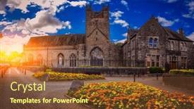  Presentation with ireland - Presentation theme featuring black-abbey-of-kilkenny-ireland background and a tawny brown colored foreground